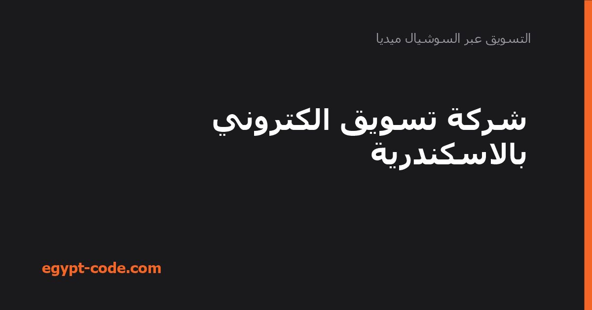 شركات التسويق الإلكتروني في الإسكندرية وخدماتها — التسويق عبر السوشيال ميديا | Egypt Code