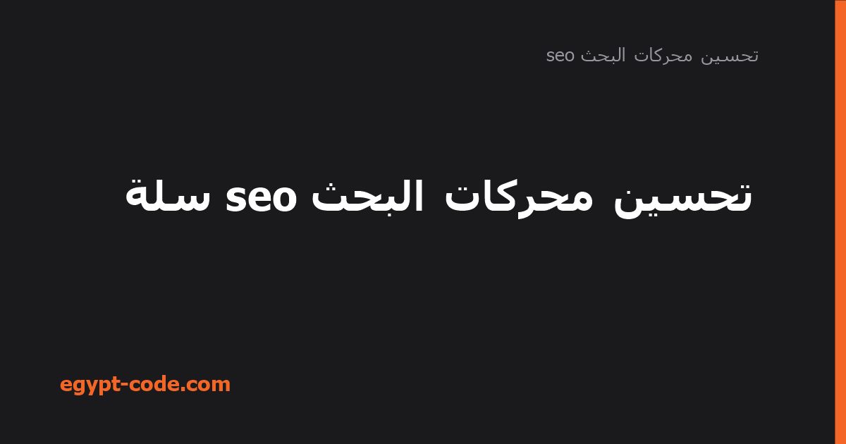 تحسين محركات البحث لمتاجر سلة ورفع المبيعات — تحسين محركات البحث seo | Egypt Code